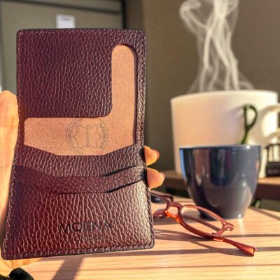 Mini Bifold Leather Wallet | Handmade Foldable Card Holder - Image 4