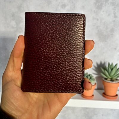 Mini Bifold Leather Wallet | Handmade Foldable Card Holder - Image 6